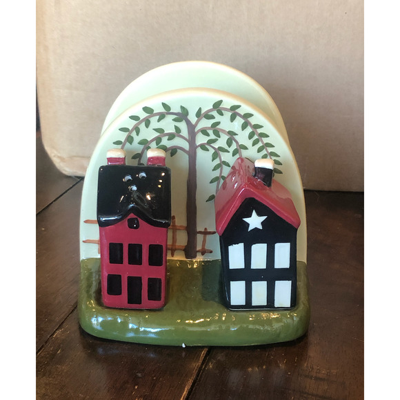 collections etc Other - NIB 90's Vintage Collections Etc Fall Country Napkin Salt Pepper Set Farm Ranch